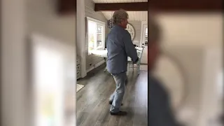 Larry's dancing around the kitchen...... like nobody's watching, of course!