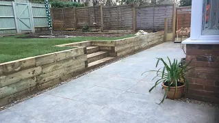 From sloped garden to split level stunning time lapse garden transformation No digger used