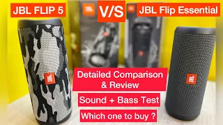 JBL Flip Essential VS JBL Flip 5 Bluetooth Speaker | Sound + Bass Test | Detailed Comparison Review
