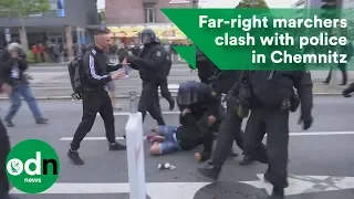 Far-right marchers clash with police in Chemnitz, Germany