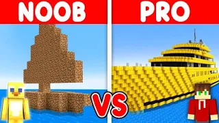 MEGA YACHT : NOOB vs PRO Build Challenge in Minecraft