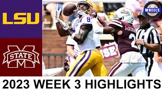 #14 LSU vs Mississippi State Highlights | College Football Week 3 | 2023 College Football Highlights