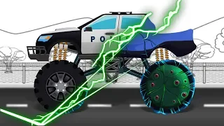 Good and Evil | Police Monster Trucks | Haunted Trucks for Children