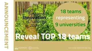 Announcement of the 18 teams in the 2024 Food Systems Innovation Challenge