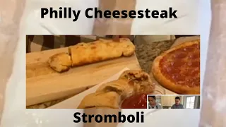 The 2021 Philly cheesesteak stromboli, with, fried onion, fresh dough, do it yourself,