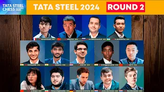 🔴 Round 2 | Tata Steel Chess 2024 | Ding, Nepom, Firouzja, Giri, Pragg, Gukesh, Abdusattorov, Wei Yi