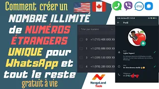 Comment créer un NOMBRE ILLIMITÉ de NUMÉROS VIRTUEL unique, personnel et gratuit à vie pour WhatsApp