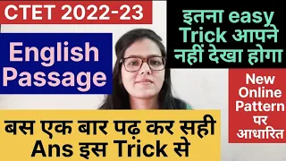 CTET 2022-23 English Passage Best Online Trick | Ctet English Passage new Online Pattern | Ctet exam