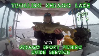 Trolling Sebago Lake with Sebago Sport Fishing Guide Service. Over 30 Lake Trout Caught.