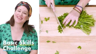 50 People Try to Mince Parsley | Epicurious