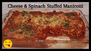 Cheese & Spinach Stuffed Pasta Shells Recipe ~ Conchas de pasta rellenas de queso y espinacas
