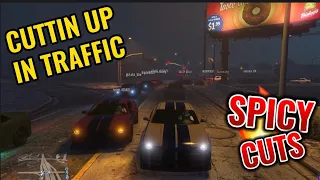 HELLCATS & SCATPACKS Taking Over Los Santos Cuttin Up In Traffic - GTA V No Hesi