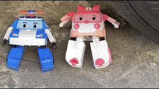 Robocar Poli, Amber vs Car | Crunchy Test | Crushing Crunchy Soft Things by Car | Experiment | Car.