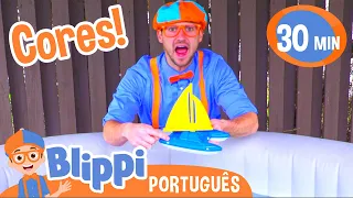 Blippi Português Aprendendo as Cores com Barcos | Vídeos Educativos | As Aventuras de Blippi