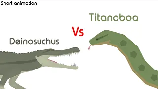 Deinosuchus Vs. Titanoboa | Short Sticknodes Animation