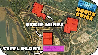 Ore Mining Quarry On A Mountain In Cities Skylines! | Noobs Guide