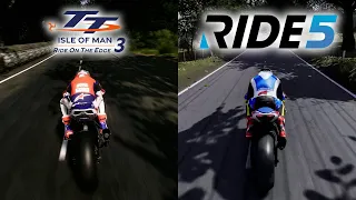TT Isle of Man 3 vs RIDE 5 | Gameplay Comparison
