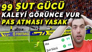 99 ŞUT GÜCÜ 🔥 KALEYİ GÖRÜNCE VURACAK ! PAS ATMASI YASAK ! ( eFootball 2023 Mobile )