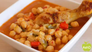 GARBANZOS con POLLO y VERDURAS | RECETA de COCINA FÁCIL y SALUDABLE