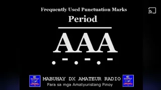 "PERIOD or END OF A SENTENCE" IN MORSE CODE | CW PROSIGNS PUNCTUATION MARKS