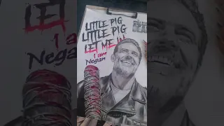 Negan(Jeffrey Dean Morgan) and Lucille drawing. The Walking Dead