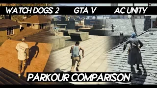 PARKOUR Comparison 9 Open World Games (Dying light 2, gta v, ac unity and more )