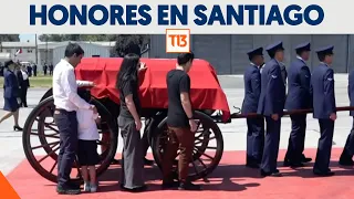 Honores al cuerpo de Sebastián Piñera en su llegada a Santiago