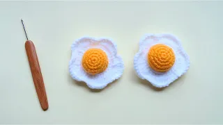 How to crochet fried egg amigurumi | crochet tutorial
