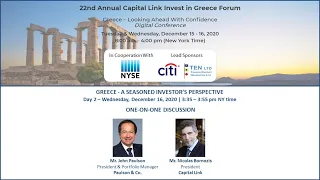 2020 - Capital Link 22nd Annual Invest in Greece Forum - Greece - A Seasoned Investor's Perspective
