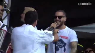 Maluma y Silvestre Dangond interpreta "Vivir Bailando" en el Venezuela Aid Live