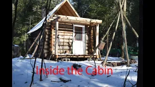 Inside the Cabin Tour : Working on my off-grid Cabin In January