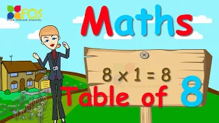 8x1=8 Multiplication, Table of Eight 8 Tables Song Multiplication Time of tables - MathsTables