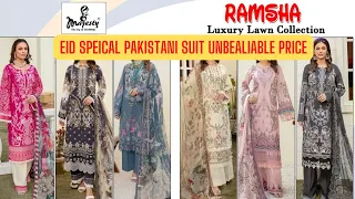 Majesty Ramsha Pure Cotton Pakistani Suit Collection || Latest Design of Patch Work Suit 2022