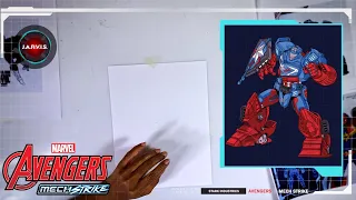 Dessin Mech Strike ! | Captain America | Marvel's Avengers: Mech Strike | Marvel HQ France