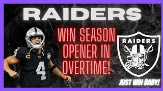 Quick Reaction - Raiders win season opener in OT. GO RAIDERS 🏴‍☠️🏴‍☠️🏴‍☠️