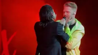 Mitch handling Scott during Havana live Pentatonix live concerts 2019