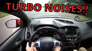 POV Driving 2014 Ford Focus ST3 - INSANE Turbo Noise, Accelerations & Handling!!