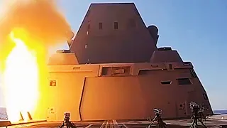 USS Zumwalt Firing SM-2 Missile | USN MK 57 Vertical Launching System Live-Fire Test Exercise