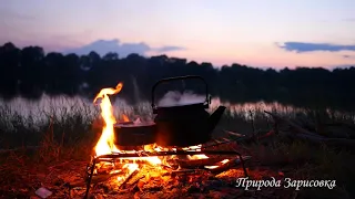 MEDITATION ON THE FIRE - Listen to THE SOUNDS OF NATURE / Firewood Burning - THE KETTLE BOILS 🔥🎧