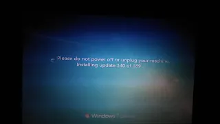 Please do not power off or unplug your machine installing updates 189%