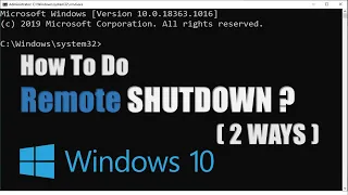 How to do Remote Shutdown Windows 10 PC in Command Prompt?