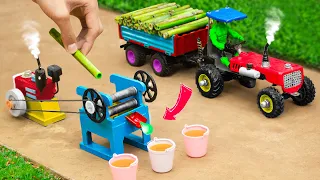 Diy tractor making mini Sugarcane Juice Machine / Diy mini tractor trolley videos / @Sunfarming