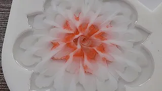 #1600 Beautiful Peach Coloured Resin 3D Bloom Coasters