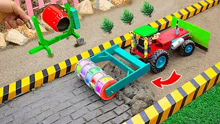 Diy tractor making asphalt road new technology | diy mini construction machine | @FarmDiorama