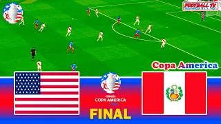 USA vs PERU - FINAL COPA AMERICA | Full Match All Goals 2024 | PES Gameplay