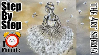 #shorts Dandelion ballerina painting process and relax