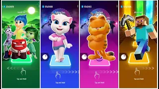 INSIDE OUT 🆚 TALKING ANGELA 🆚 GARFIELD 🆚 MINECRAFT COFFIN DANCE COVER TILES HOP EDM RUSH