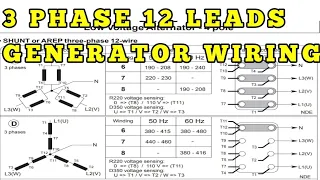 3 phase 12 lead generator alternator wiring | Generator wiring #kirloskar #Leroysomer #Stamford