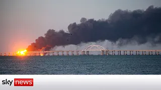 Crimea bridge partially destroyed in explosion