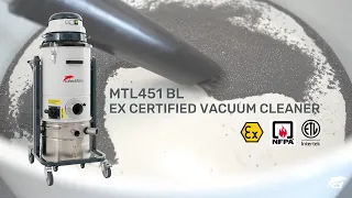EX certified vacuum cleaner for reactive powders with inert bin option | MTL451BL